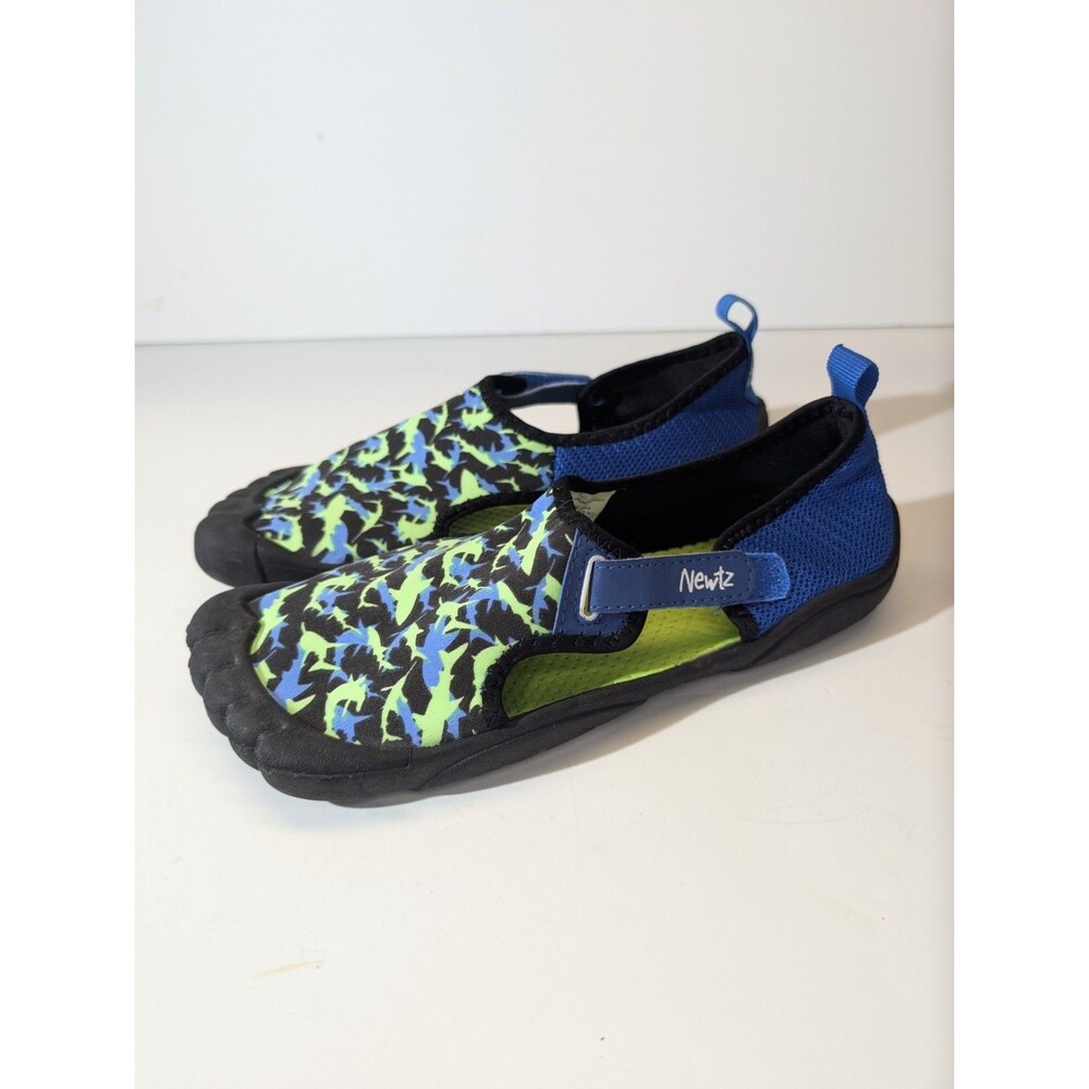 Newtz Unisex Kid Water Shoes Blue Green Swimming Lake Foot Bumper Size 6
